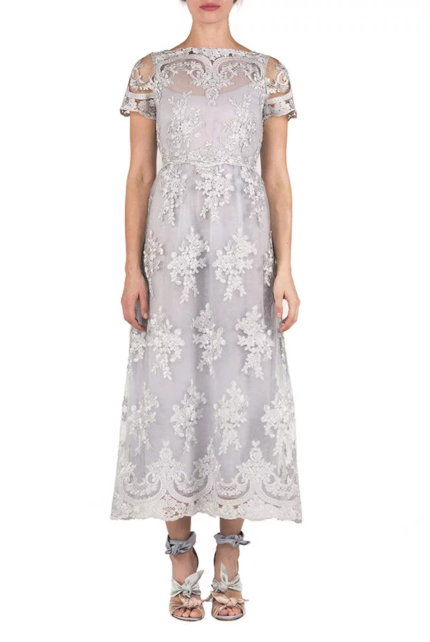 Luisa Beccaria Abito longuette in pizzo floreale