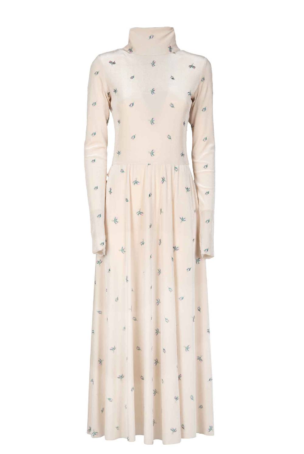 Luisa Beccaria Abito lungo a collo alto in velluto