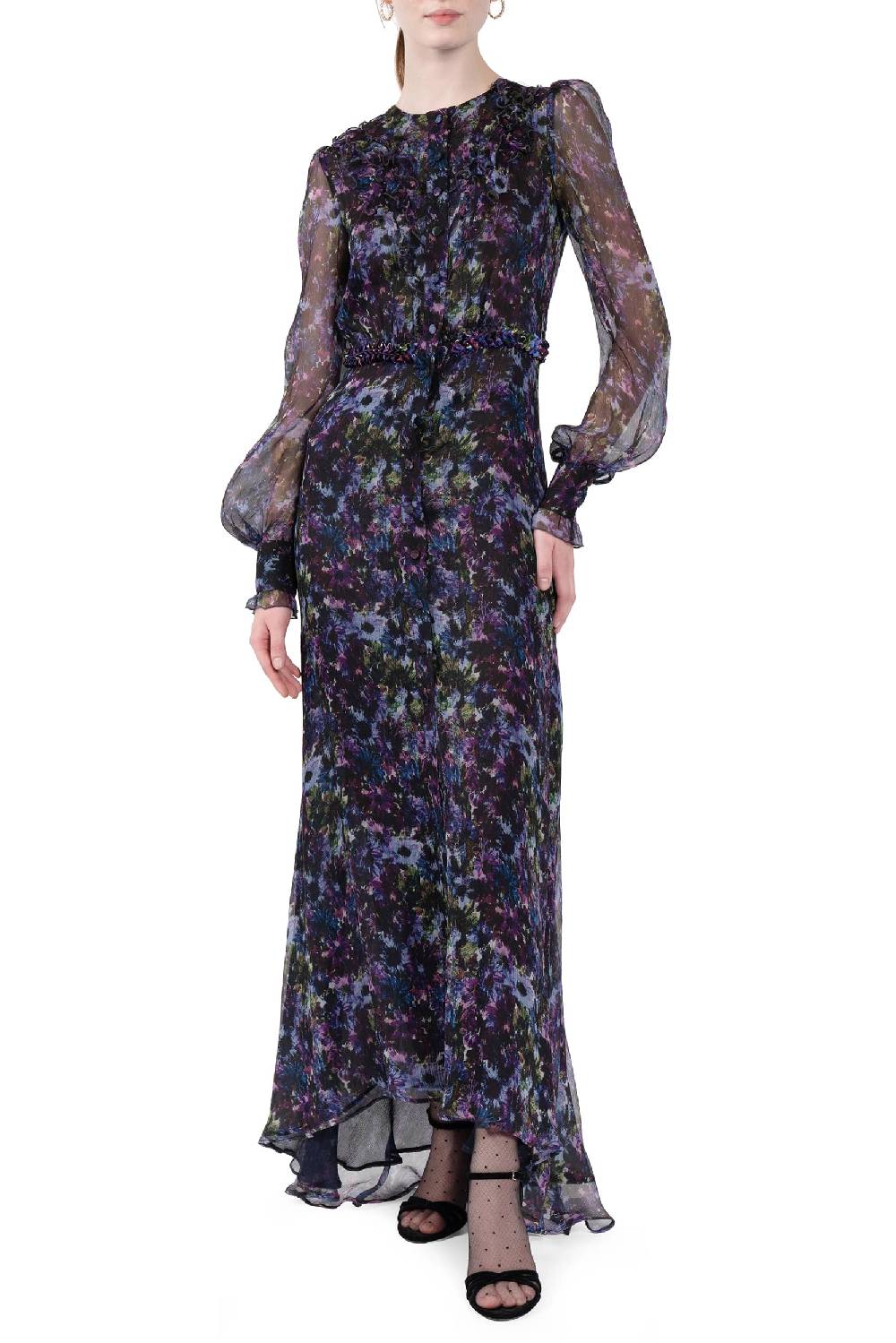 Luisa Beccaria Abito Lungo In Chiffon Fluido