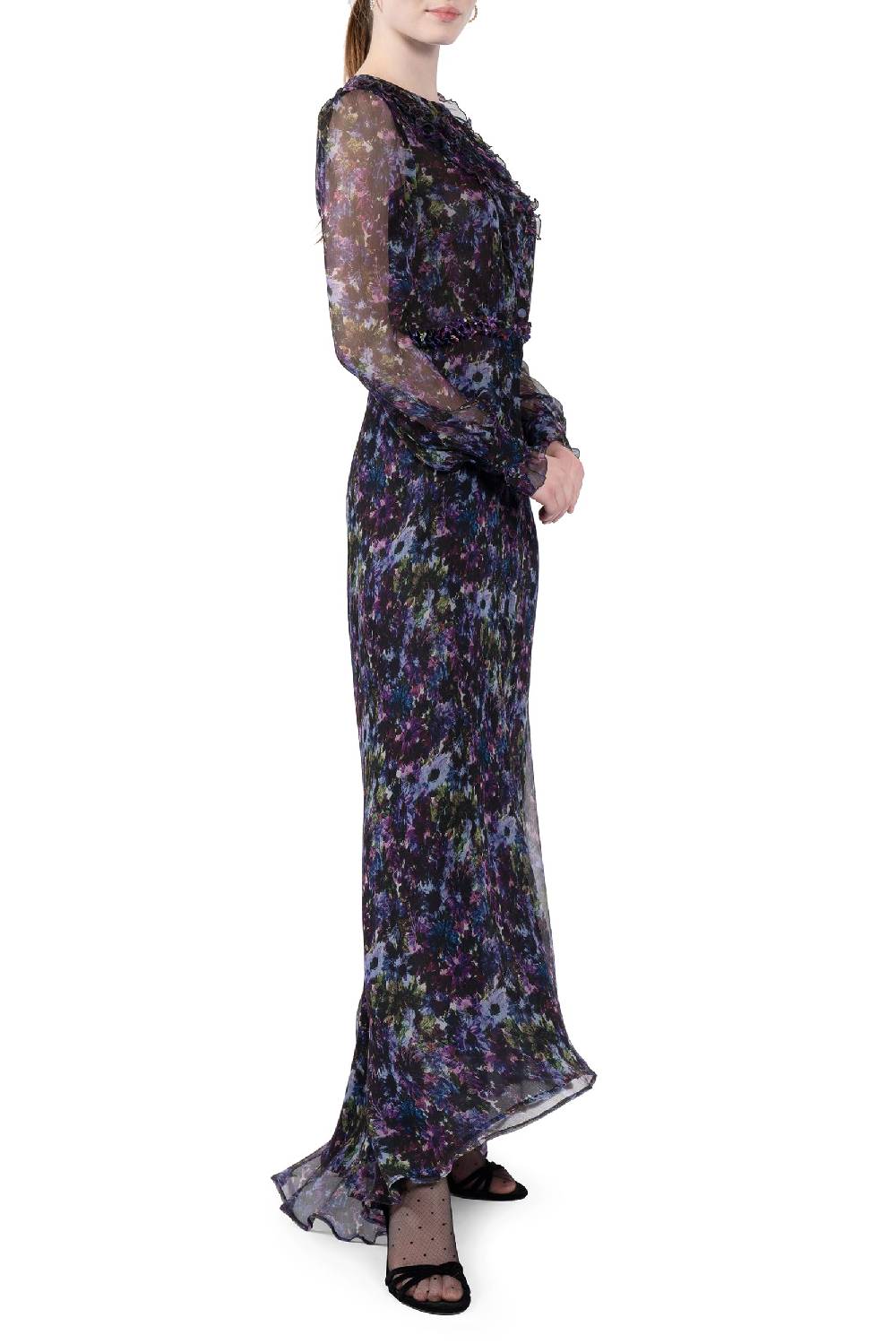 Luisa Beccaria Abito Lungo In Chiffon Fluido