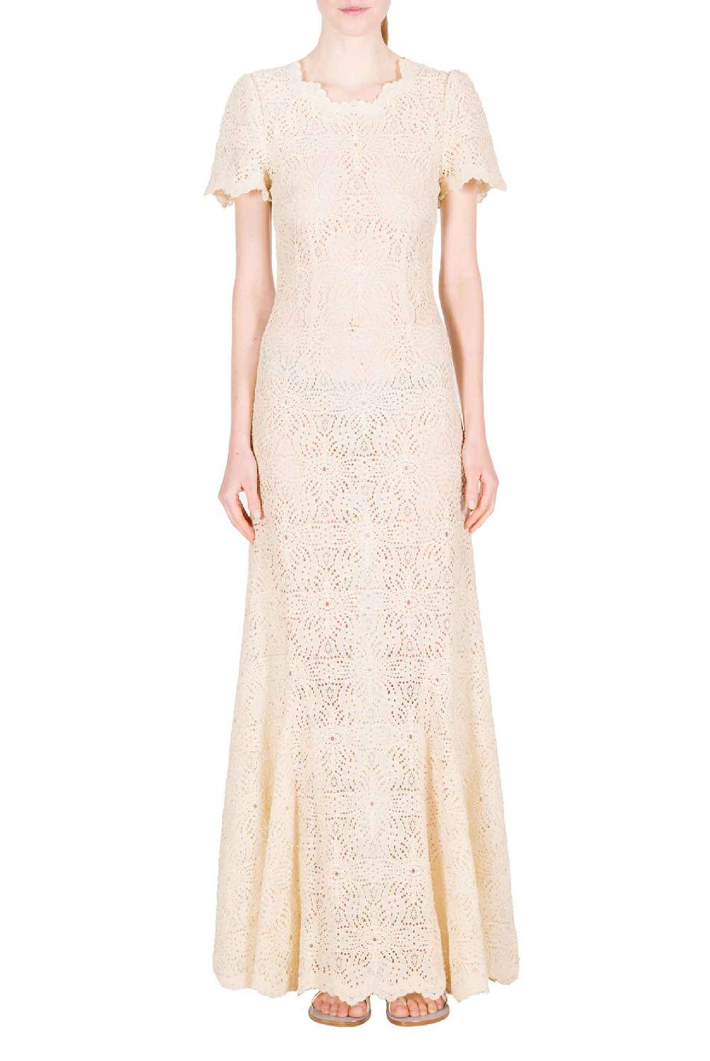 Luisa Beccaria Abito Lungo In Pizzo