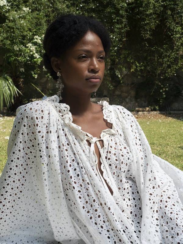 Luisa Beccaria Abito Lungo Midi In Cotone Broderie