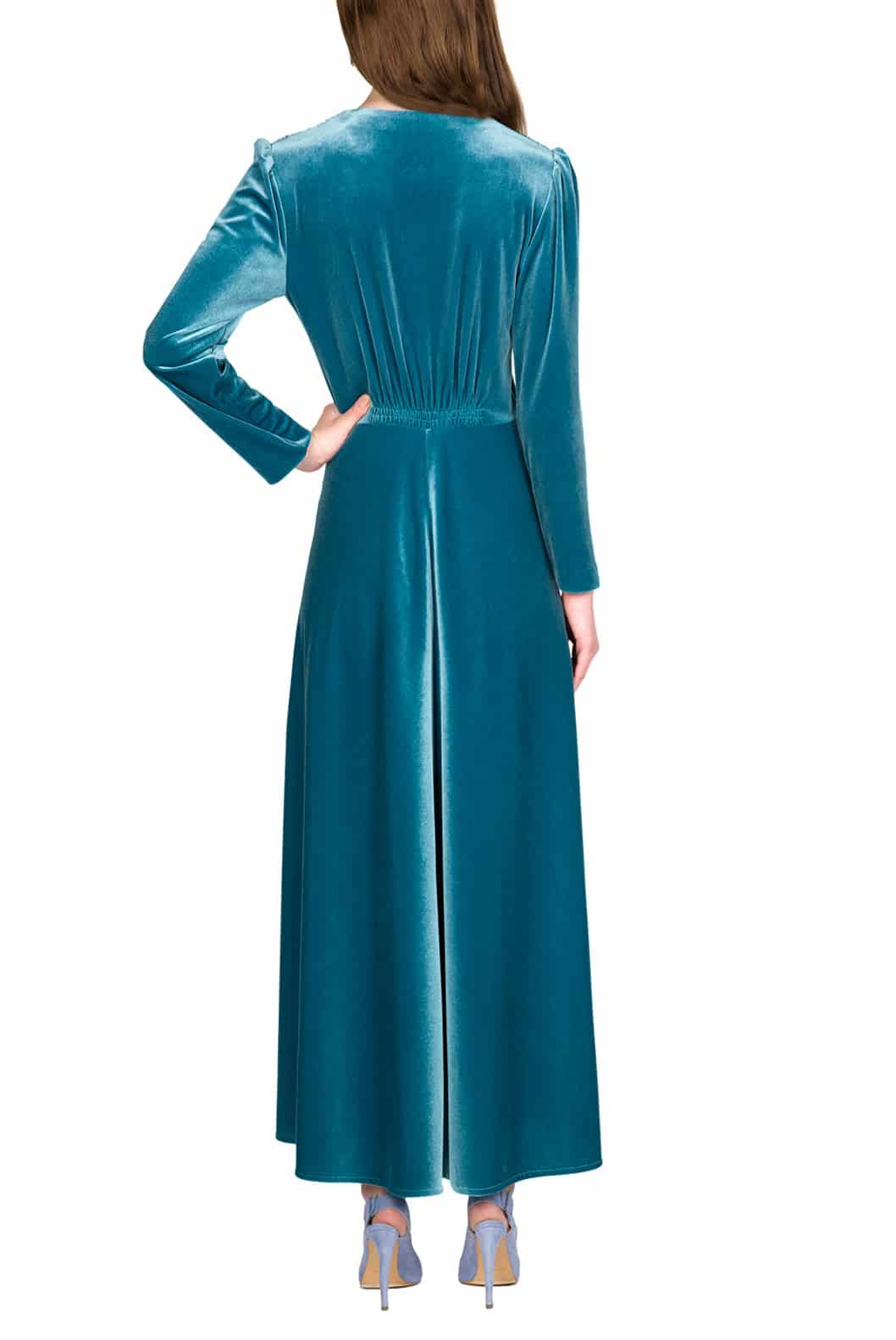 Luisa Beccaria Abito Midi Bottoncino In Velluto