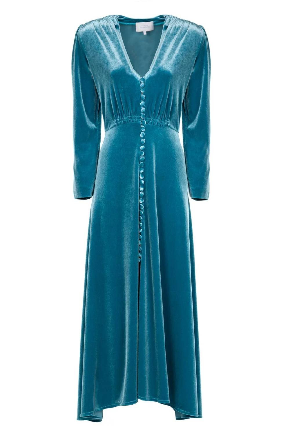 Luisa Beccaria Abito Midi Bottoncino in Velluto