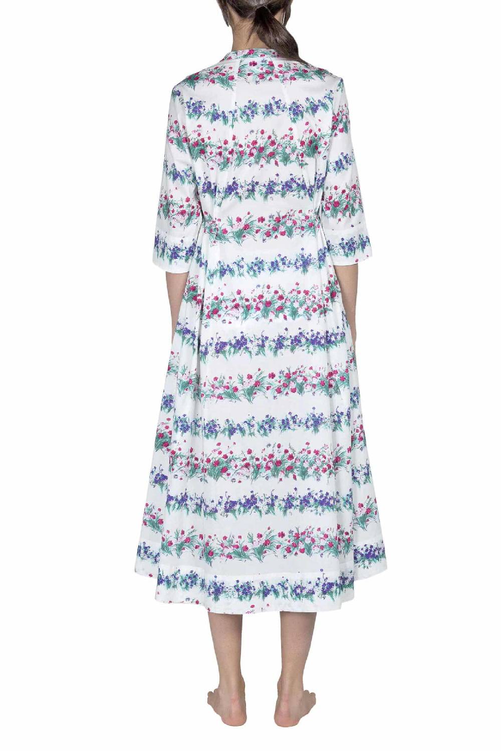 Luisa Beccaria Abito Midi Caftano Blu Stampa Fiori