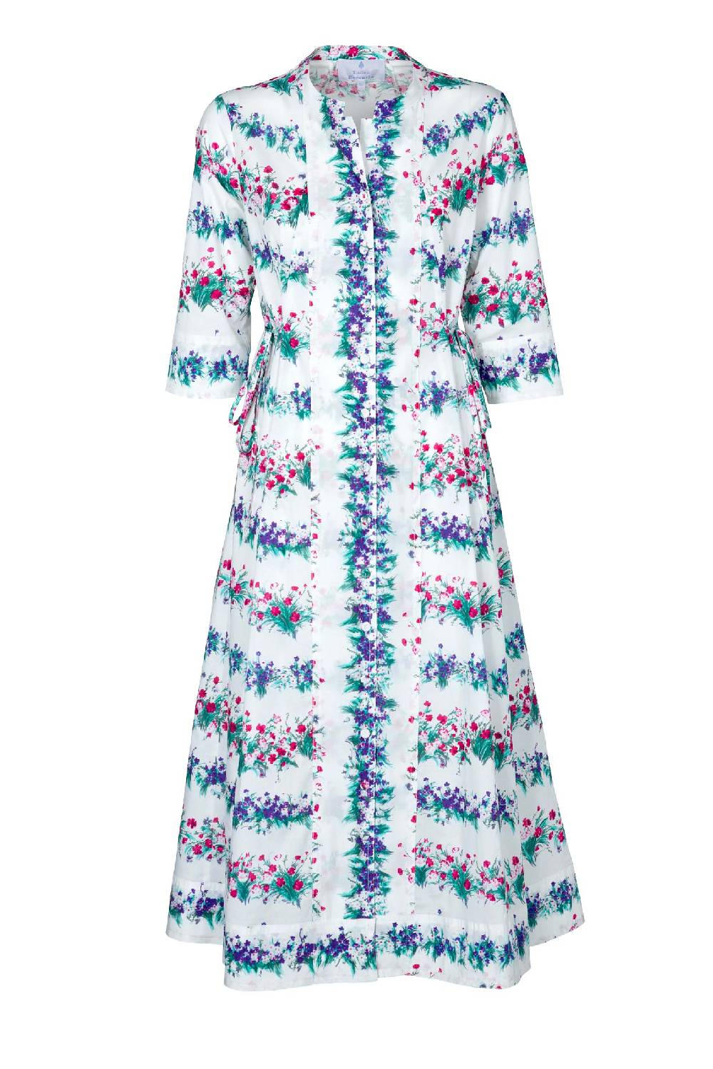 Luisa Beccaria Abito Midi Caftano Blu Stampa Fiori