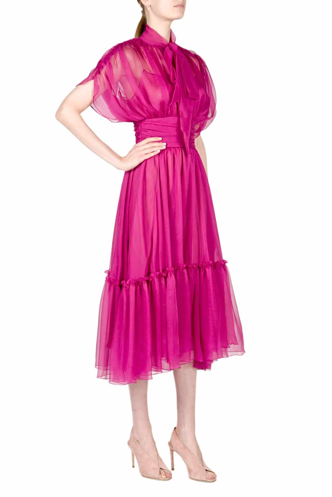 Luisa Beccaria Abito Midi Charlotte In Chiffon