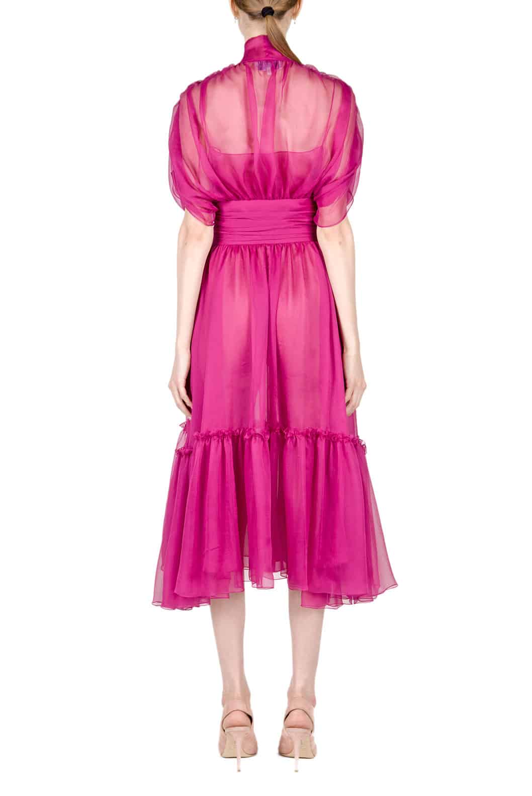 Luisa Beccaria Abito Midi Charlotte In Chiffon