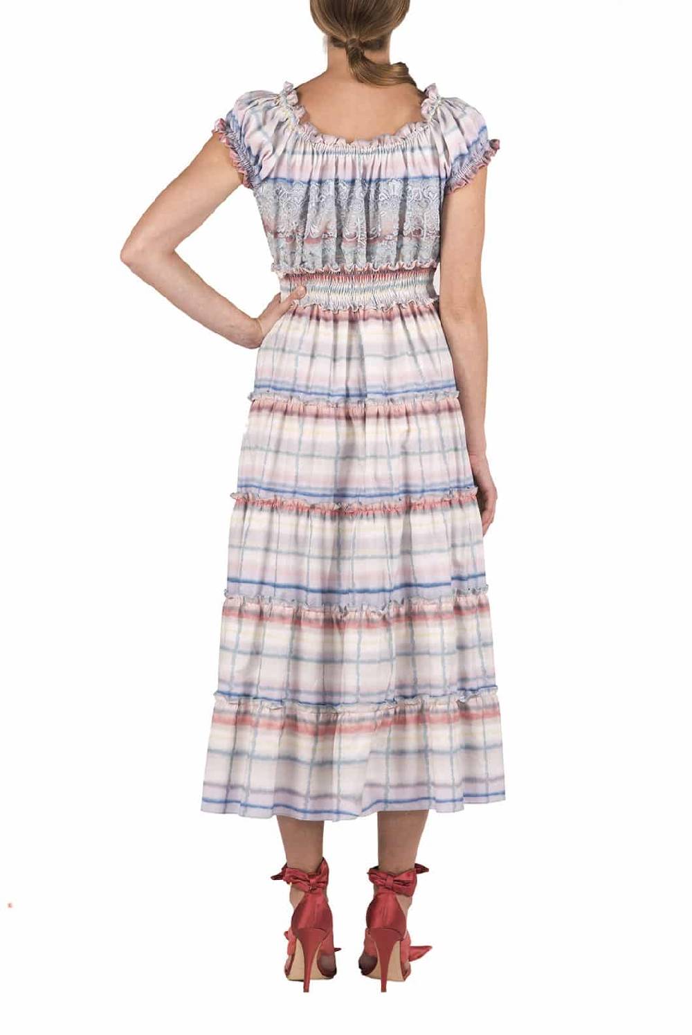 Luisa Beccaria Abito Midi In Cotone Melt Con Pizzo