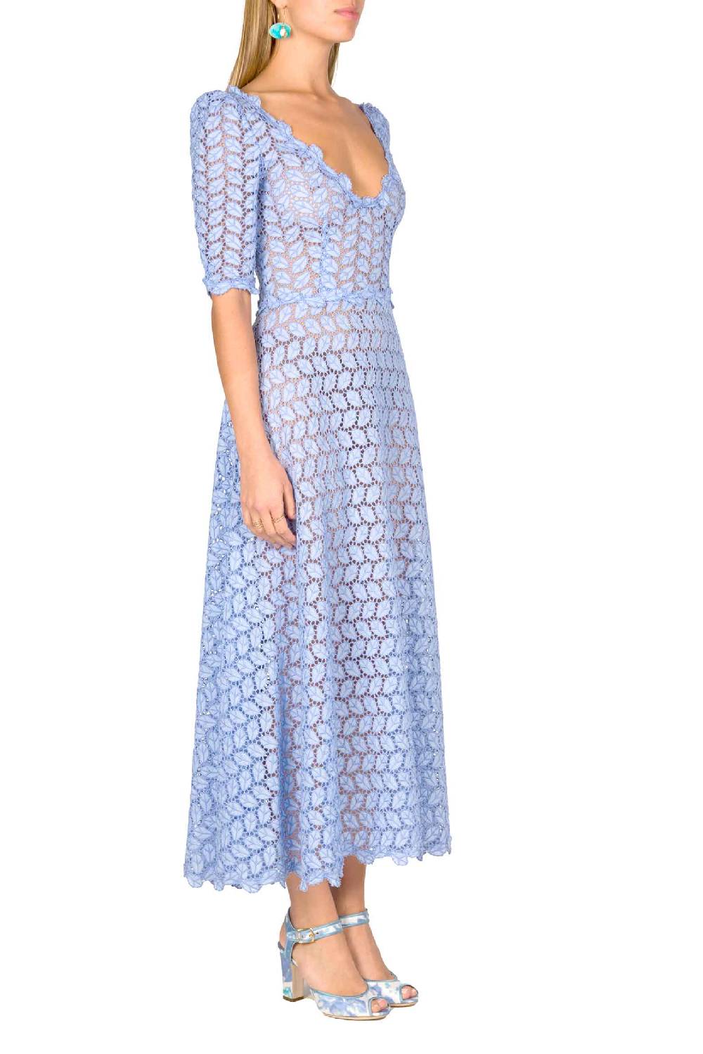 Luisa Beccaria Abito Midi In Pizzo Sangallo