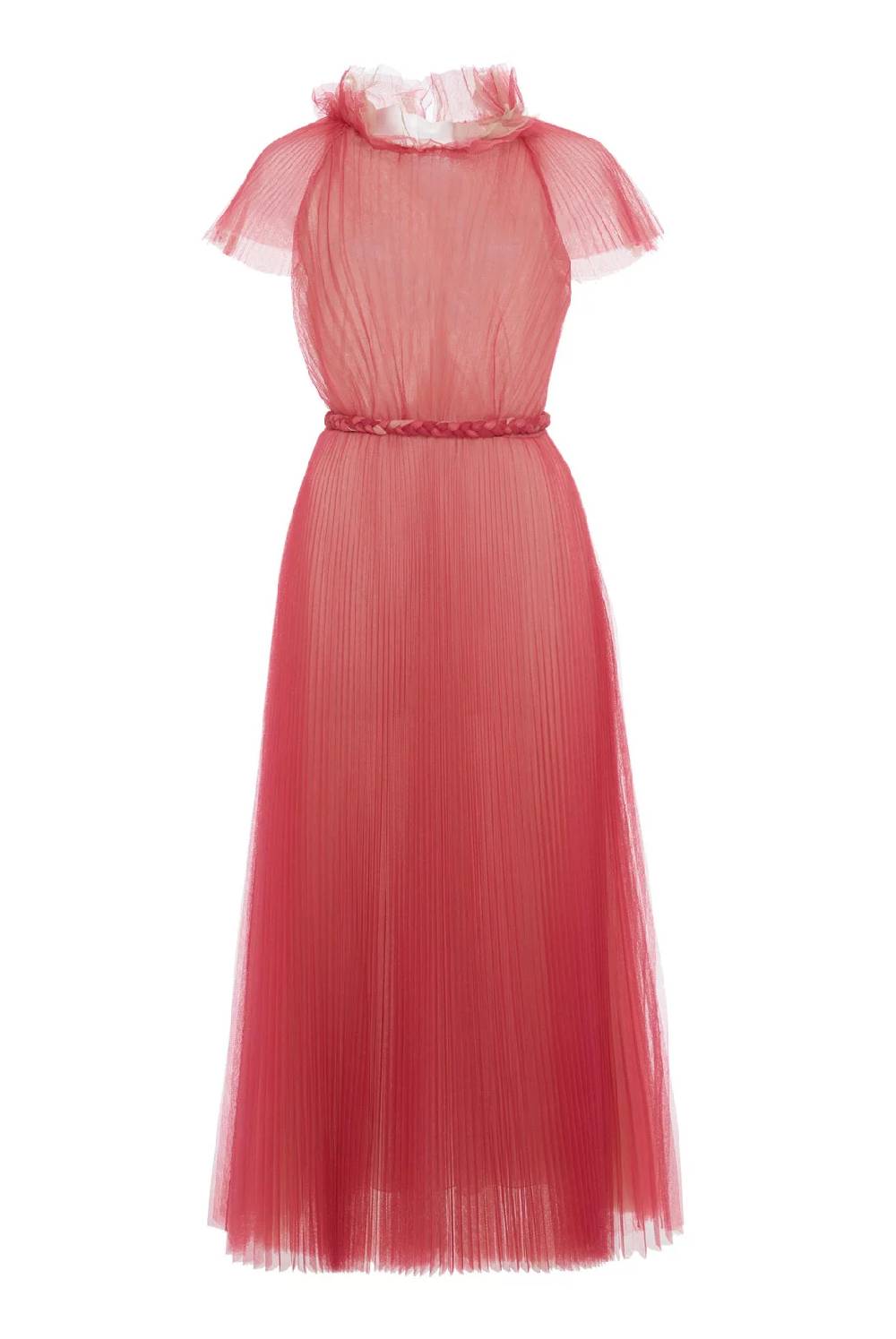 Luisa Beccaria Abito midi in tulle plissettato