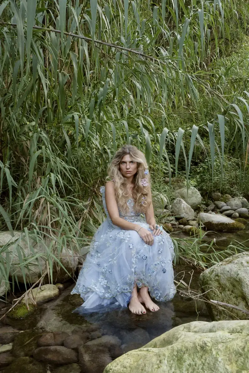 Luisa Beccaria Abito Midi In Tulle Ricamato