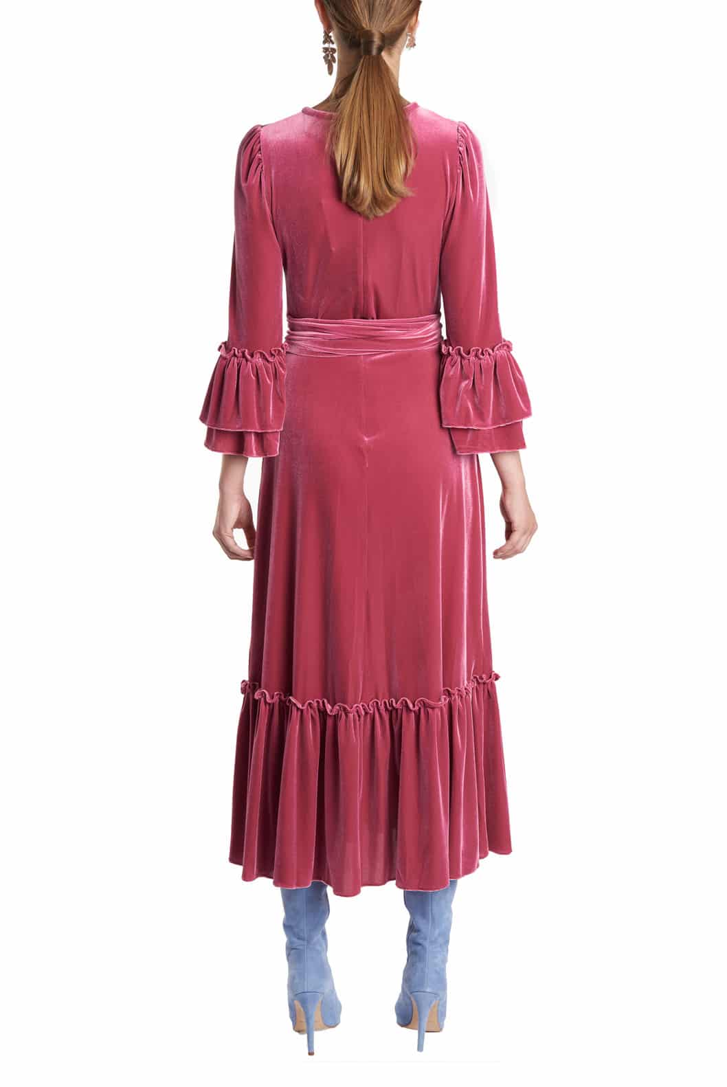 Luisa Beccaria Abito Midi In Velluto Elasticizzato