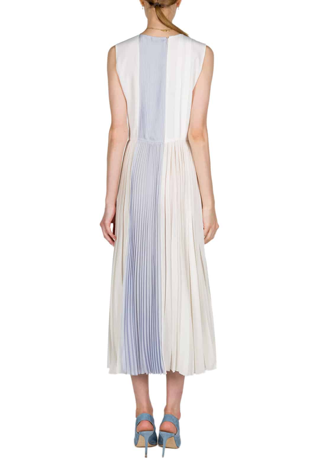 Luisa Beccaria Abito Midi Plissettato Bicolore