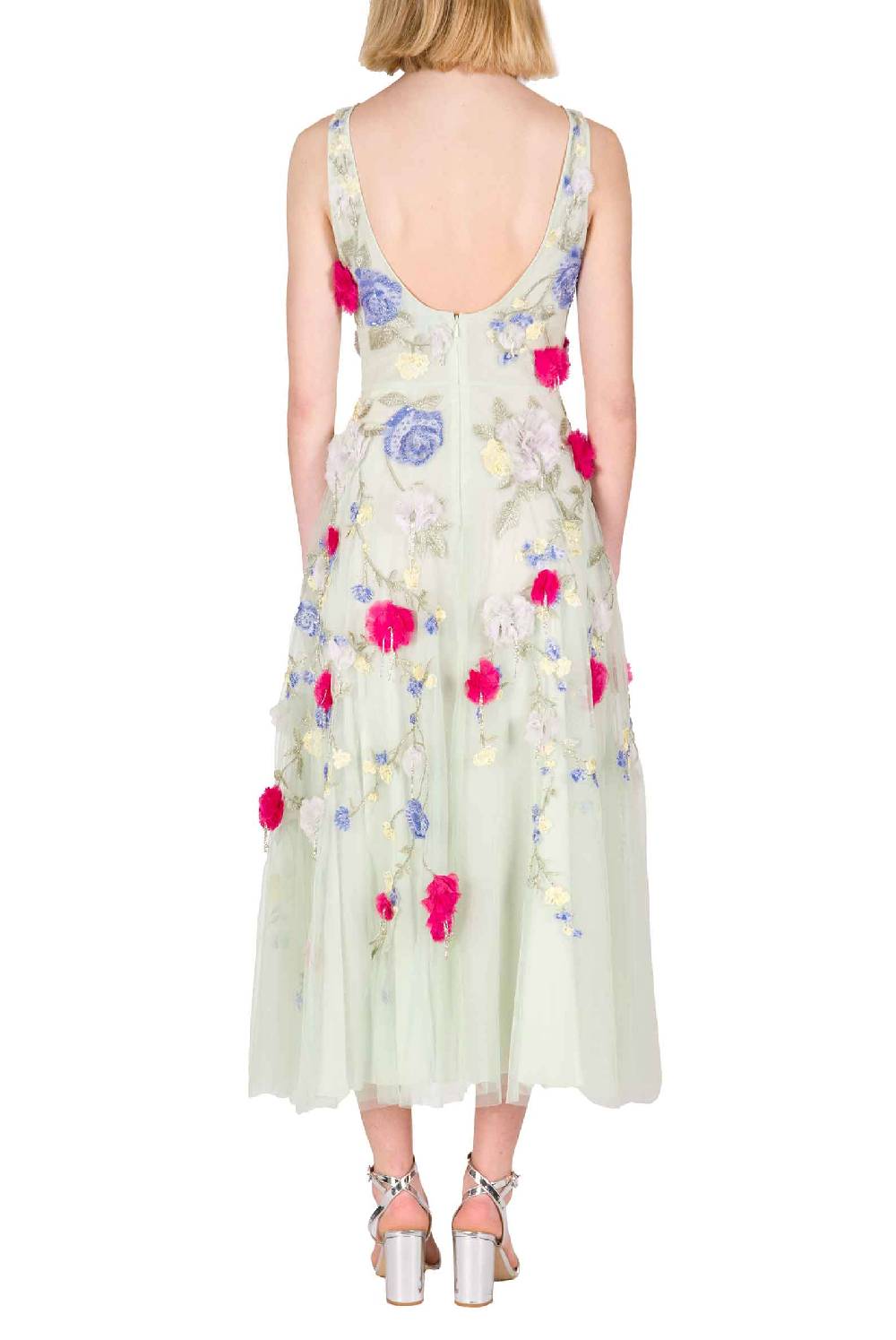 Luisa Beccaria Abito Midi Ricamato Senza Maniche