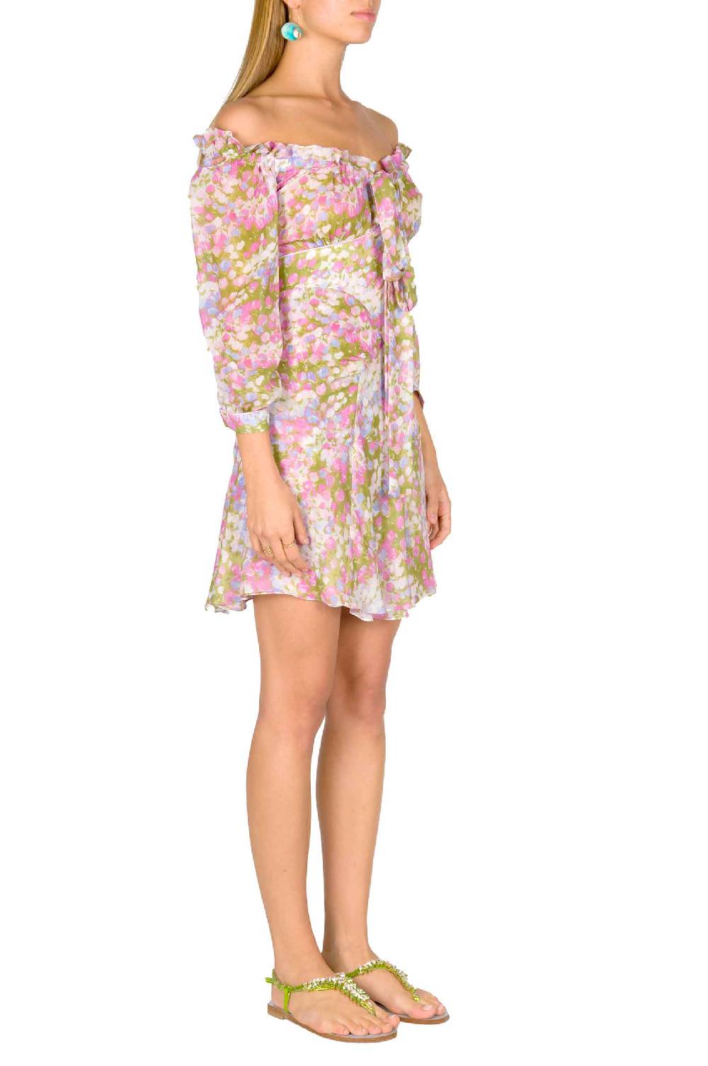 Luisa Beccaria Abito Monet Con Scollo Allacciato