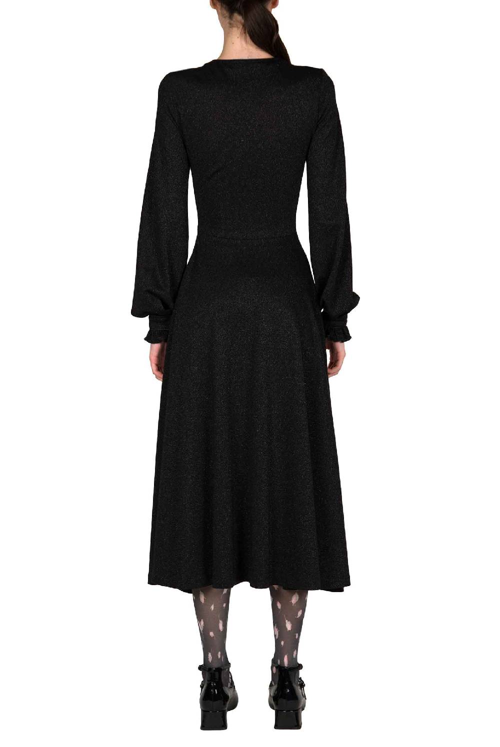 Luisa Beccaria Abito Nero In Jersey Lurex