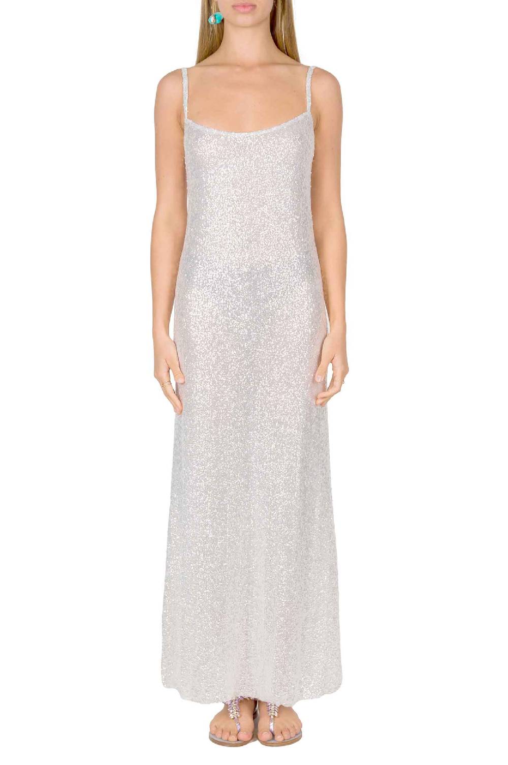 Luisa Beccaria Abito Sottoveste Con Paillettes