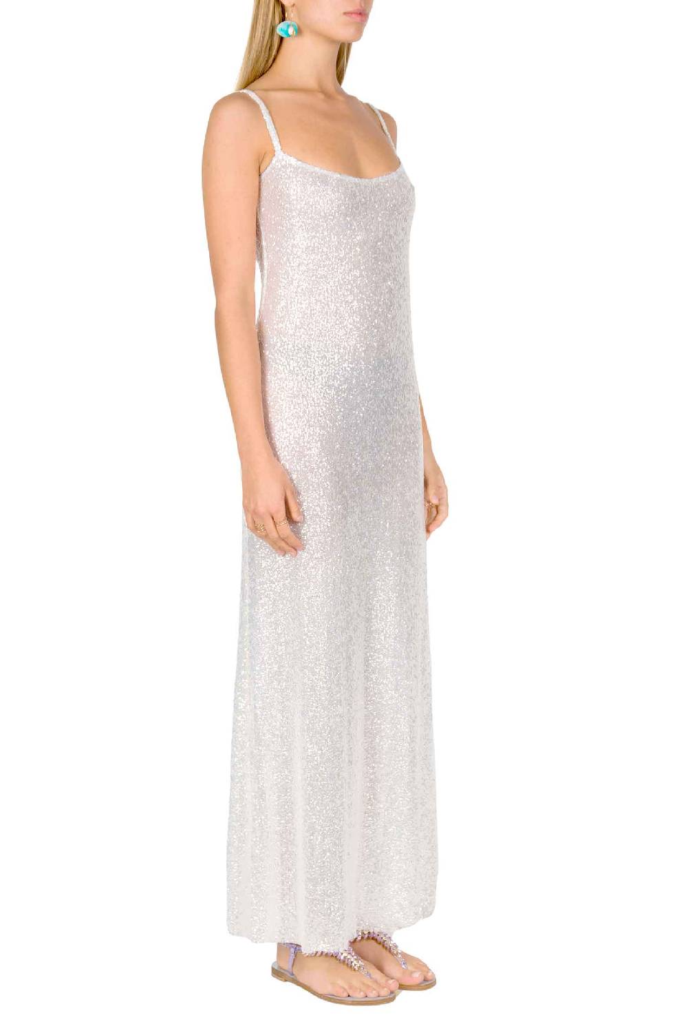 Luisa Beccaria Abito Sottoveste Con Paillettes