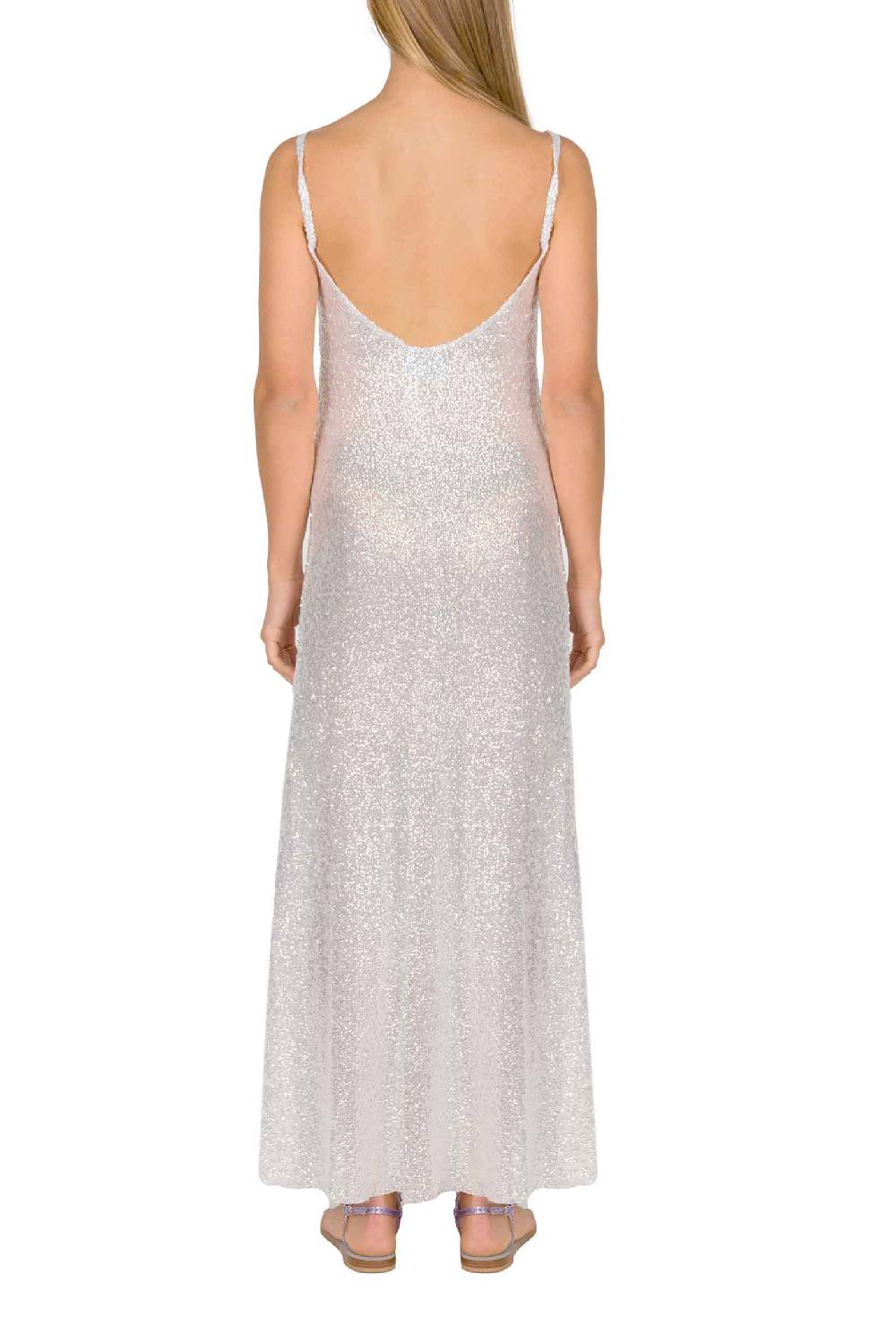 Luisa Beccaria Abito Sottoveste Con Paillettes