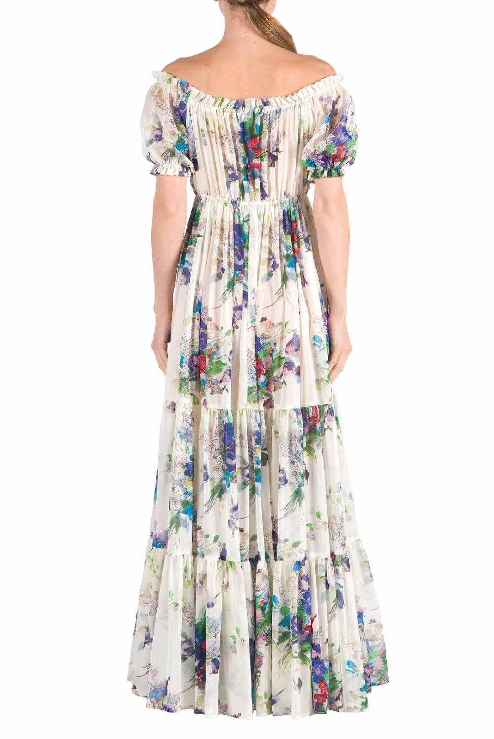 Luisa Beccaria Abito Stampato Con Bouquet Floreale