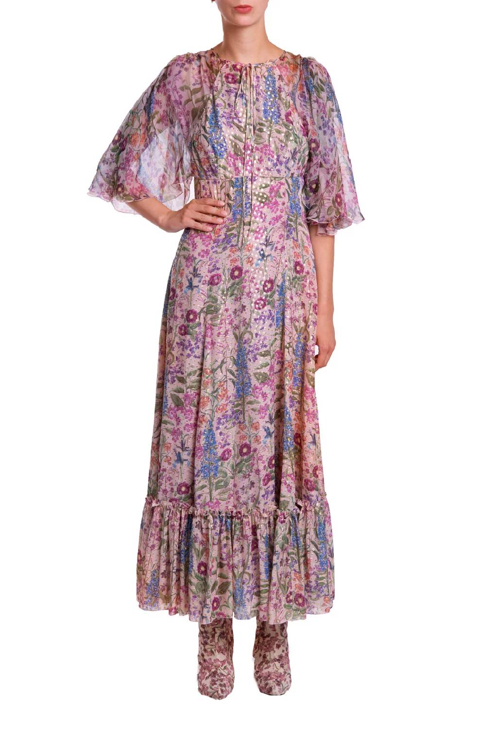 Luisa Beccaria Abito Stampato Floreale Fil-Coupè