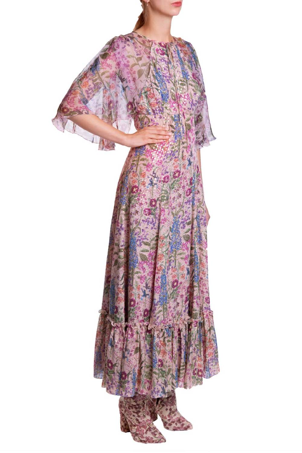 Luisa Beccaria Abito Stampato Floreale Fil-Coupè