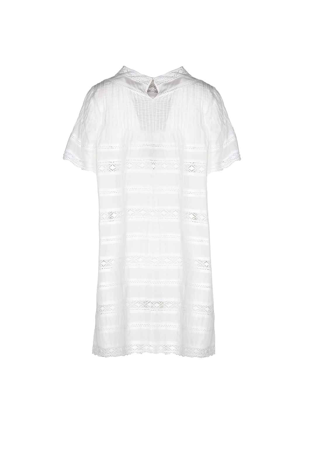 Luisa Beccaria Baby Doll Beach Abito Bianco