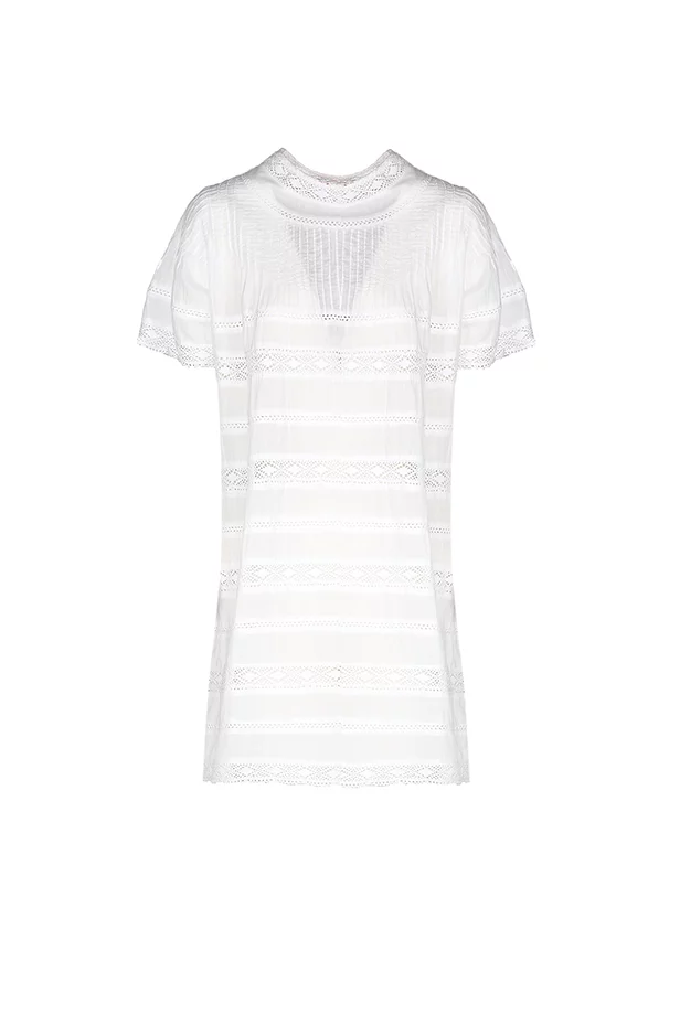 Luisa Beccaria Baby Doll Beach Abito bianco