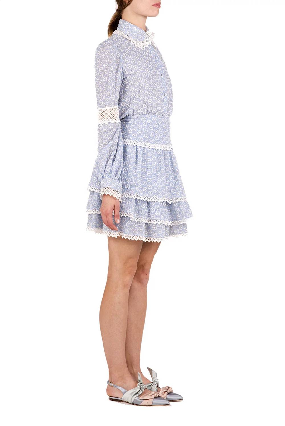 Luisa Beccaria Blusa In Cotone Sangallo Con Lacci