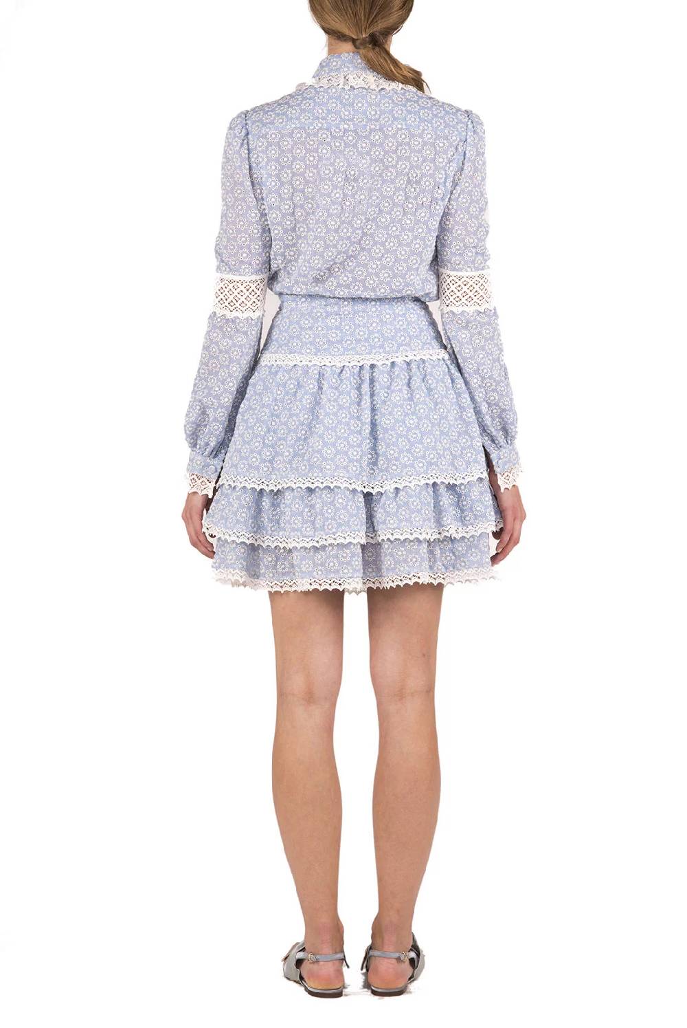 Luisa Beccaria Blusa In Cotone Sangallo Con Lacci