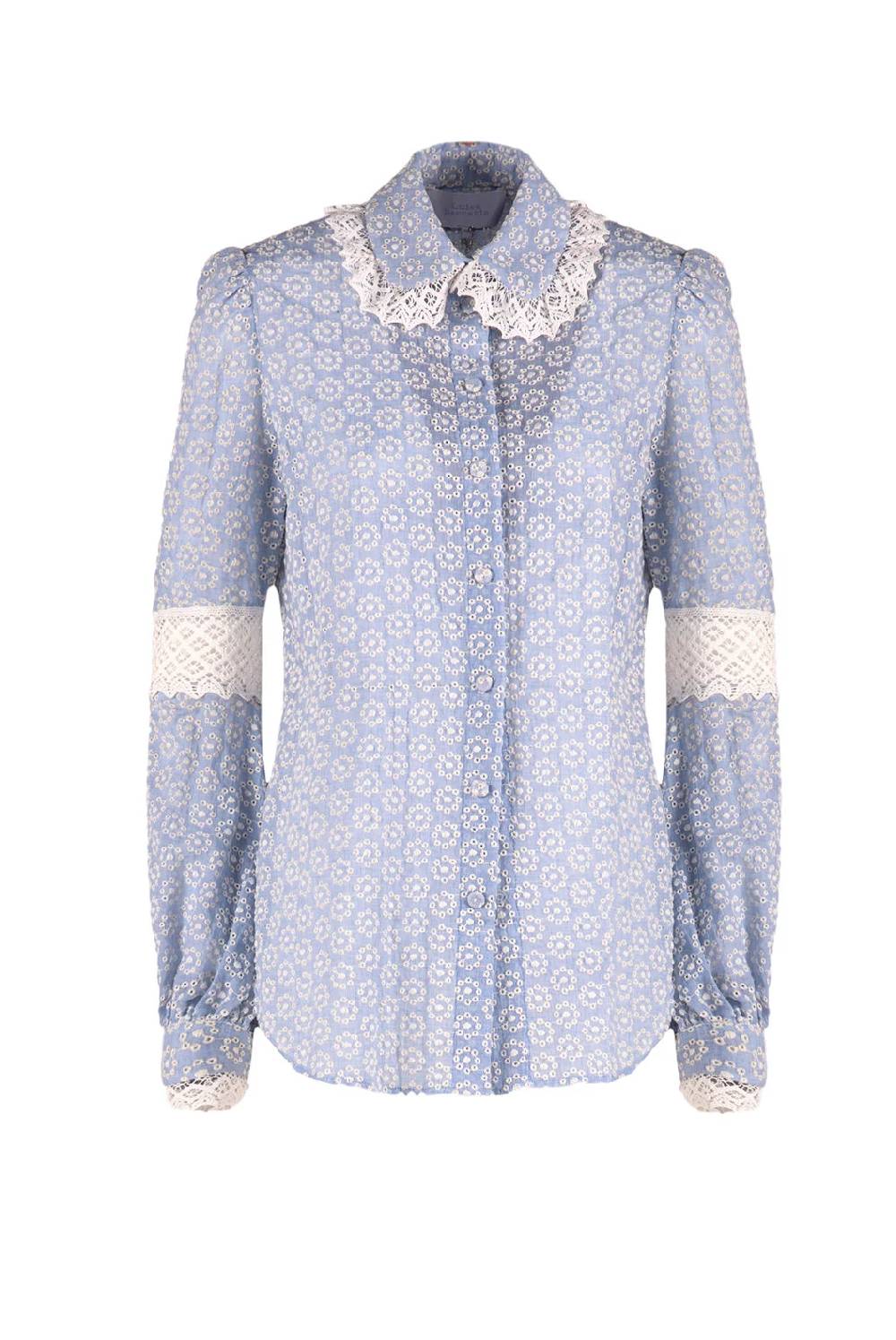 Luisa Beccaria Blusa In Cotone Sangallo Con Lacci