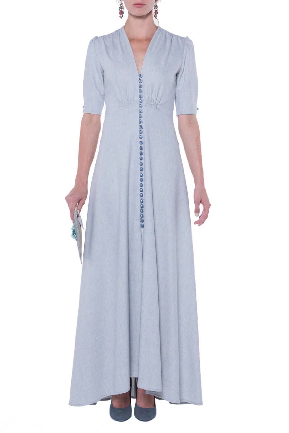 Luisa Beccaria Bottoncino Well Abito Blu