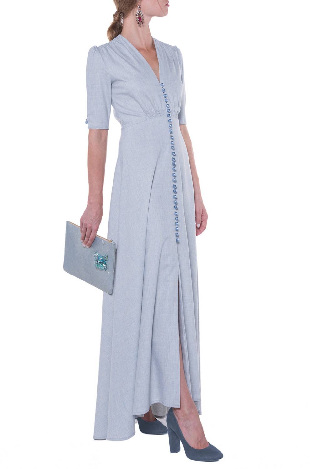 Luisa Beccaria Bottoncino Well Abito Blu