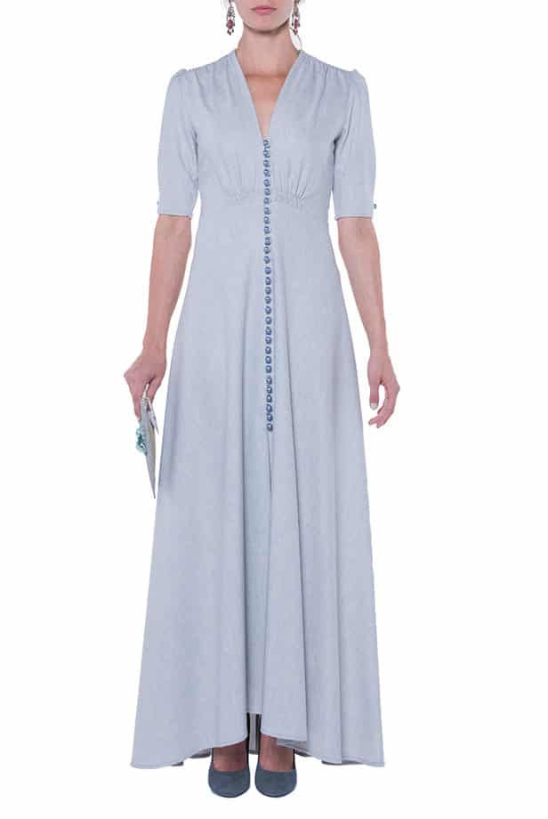 Luisa Beccaria Bottoncino Well Abito Blu