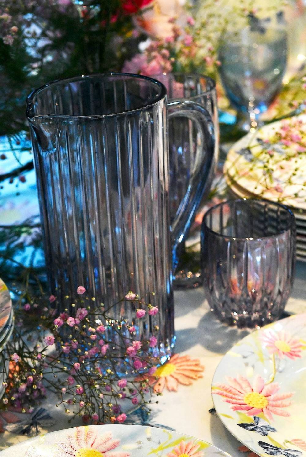 Luisa Beccaria Brocca Rigata Blu Prestige In Vetro