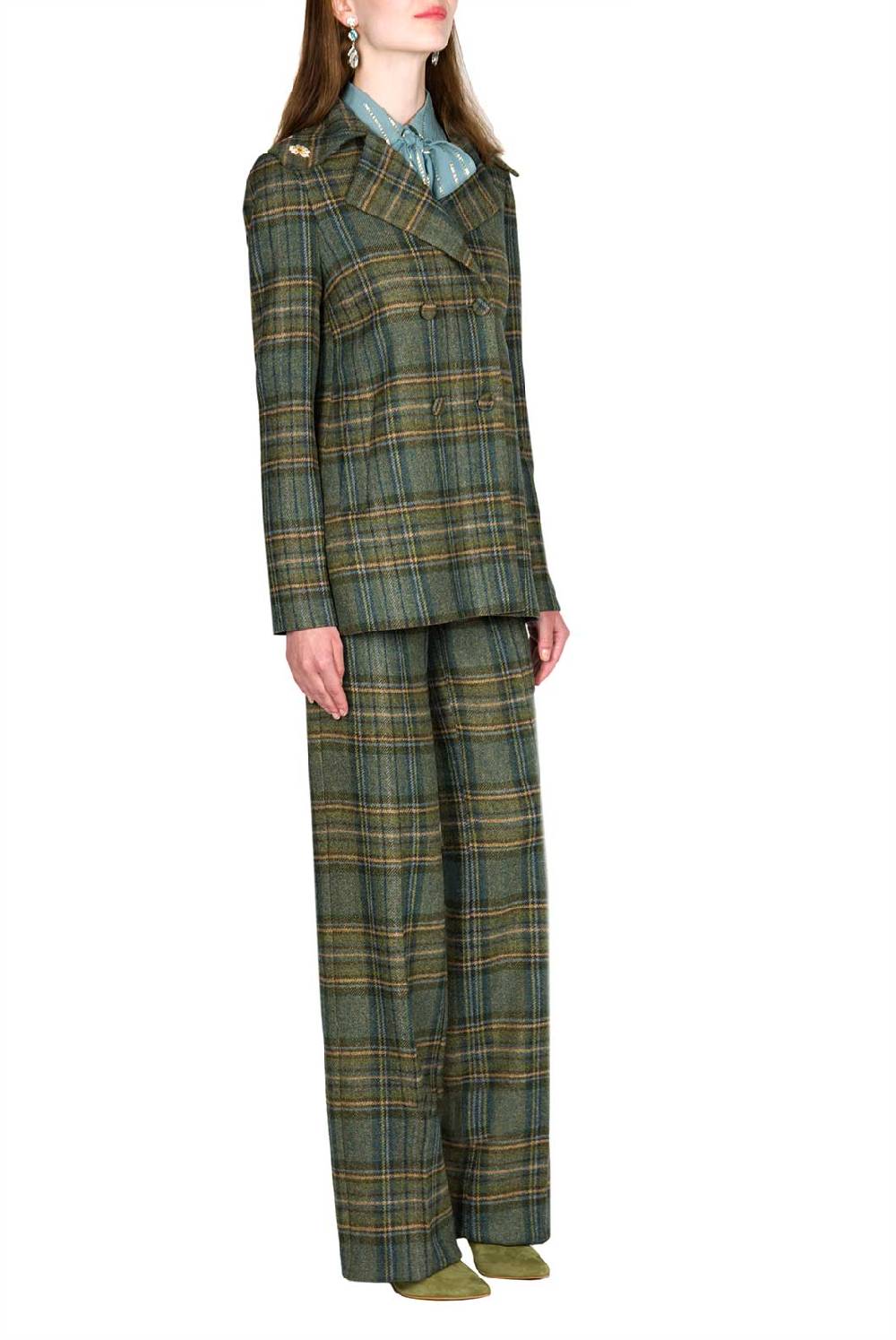 Luisa Beccaria Caban In Lana Vergine Scozzese