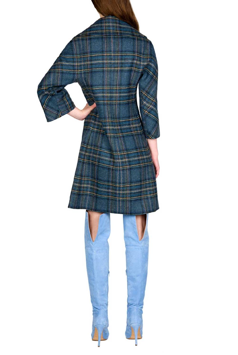 Luisa Beccaria Caban Scozzese In Lana Vergine