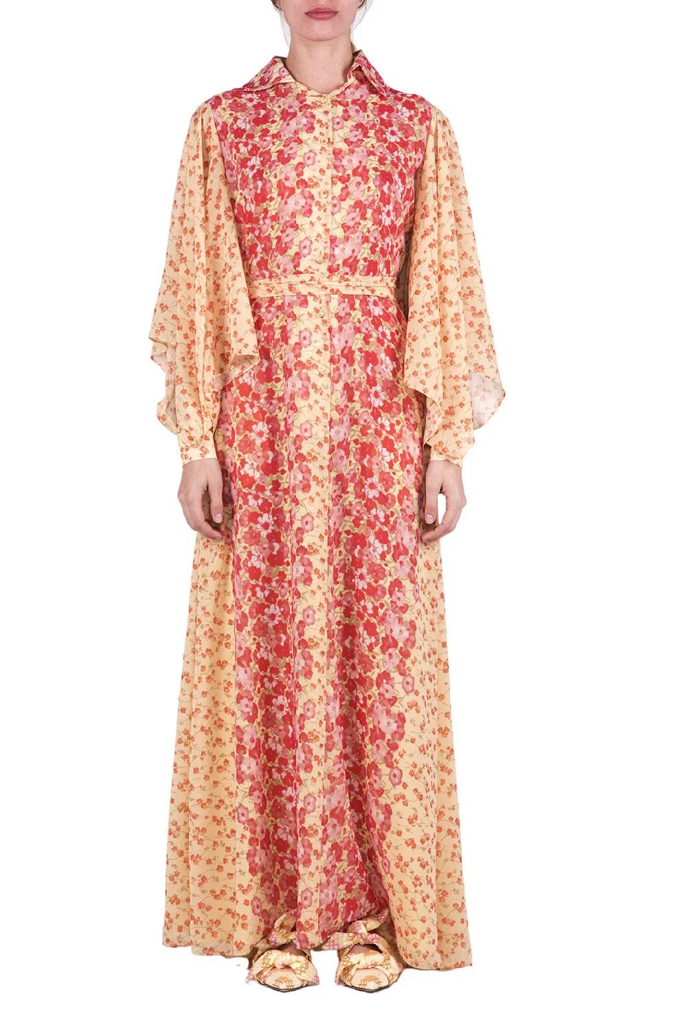 Luisa Beccaria Caftano In Georgette Floreale