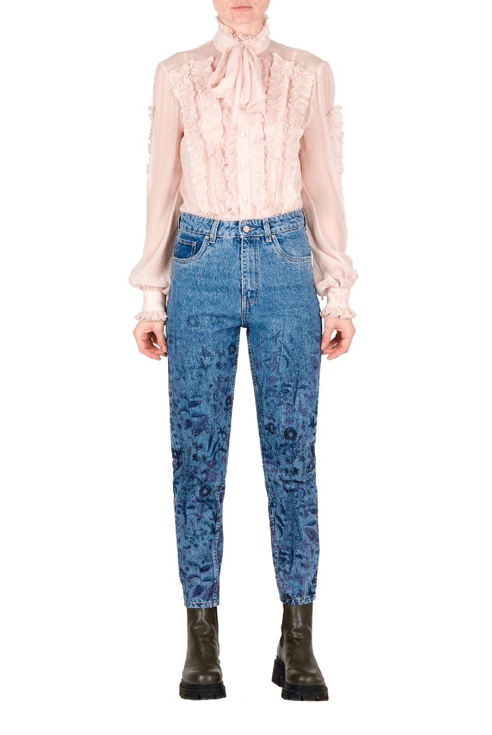 Luisa Beccaria Camicetta In Chiffon Con Volant