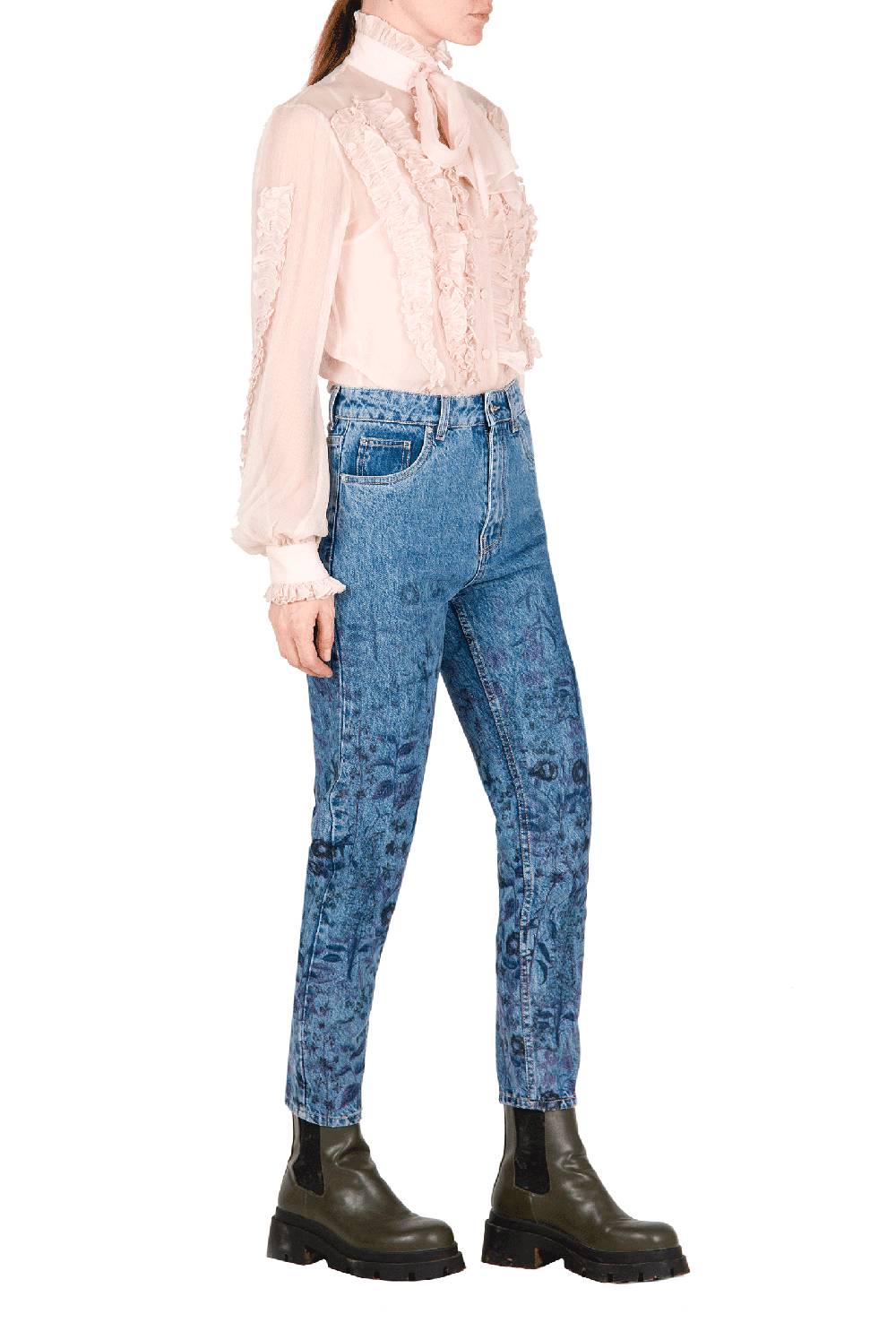 Luisa Beccaria Camicetta In Chiffon Con Volant