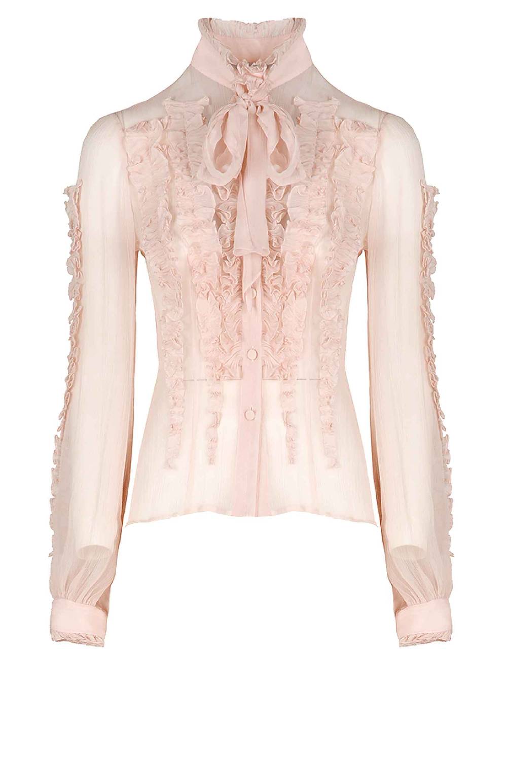 Luisa Beccaria Camicetta in chiffon con volant