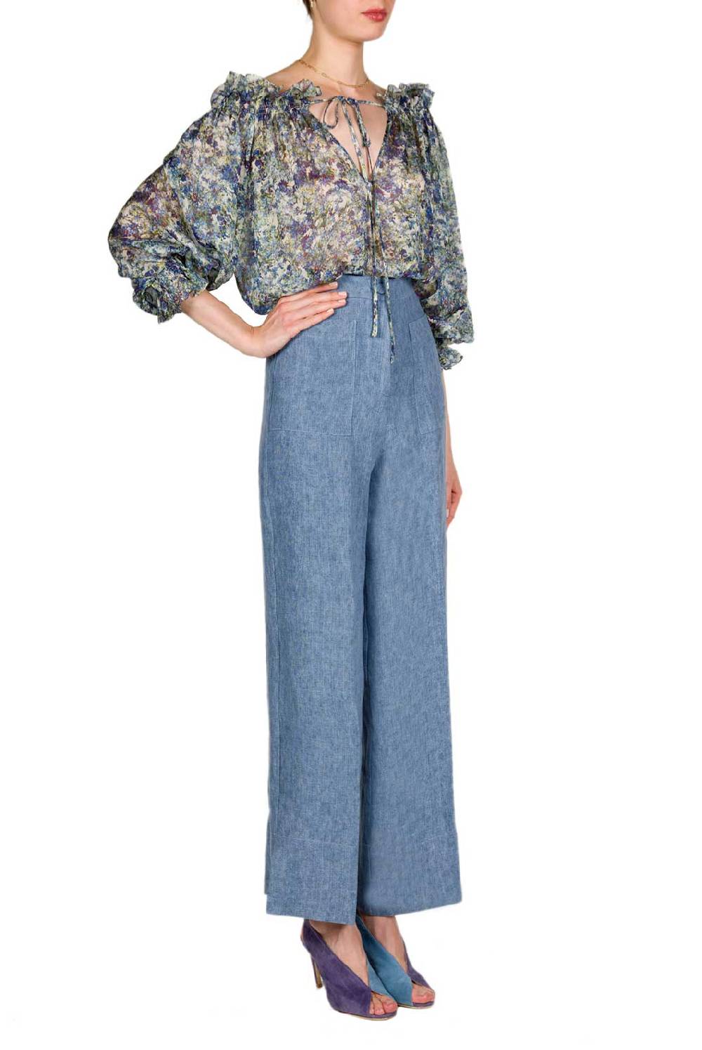 Luisa Beccaria Camicetta Stampata In Chiffon