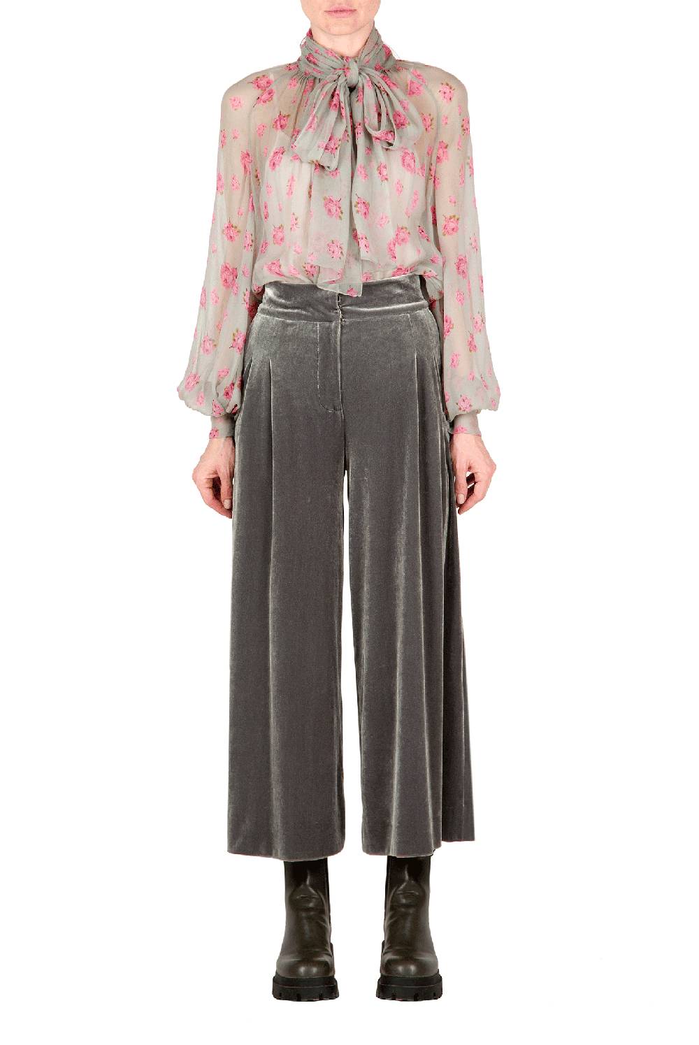 Luisa Beccaria Camicia A Fiori Con Fiocco