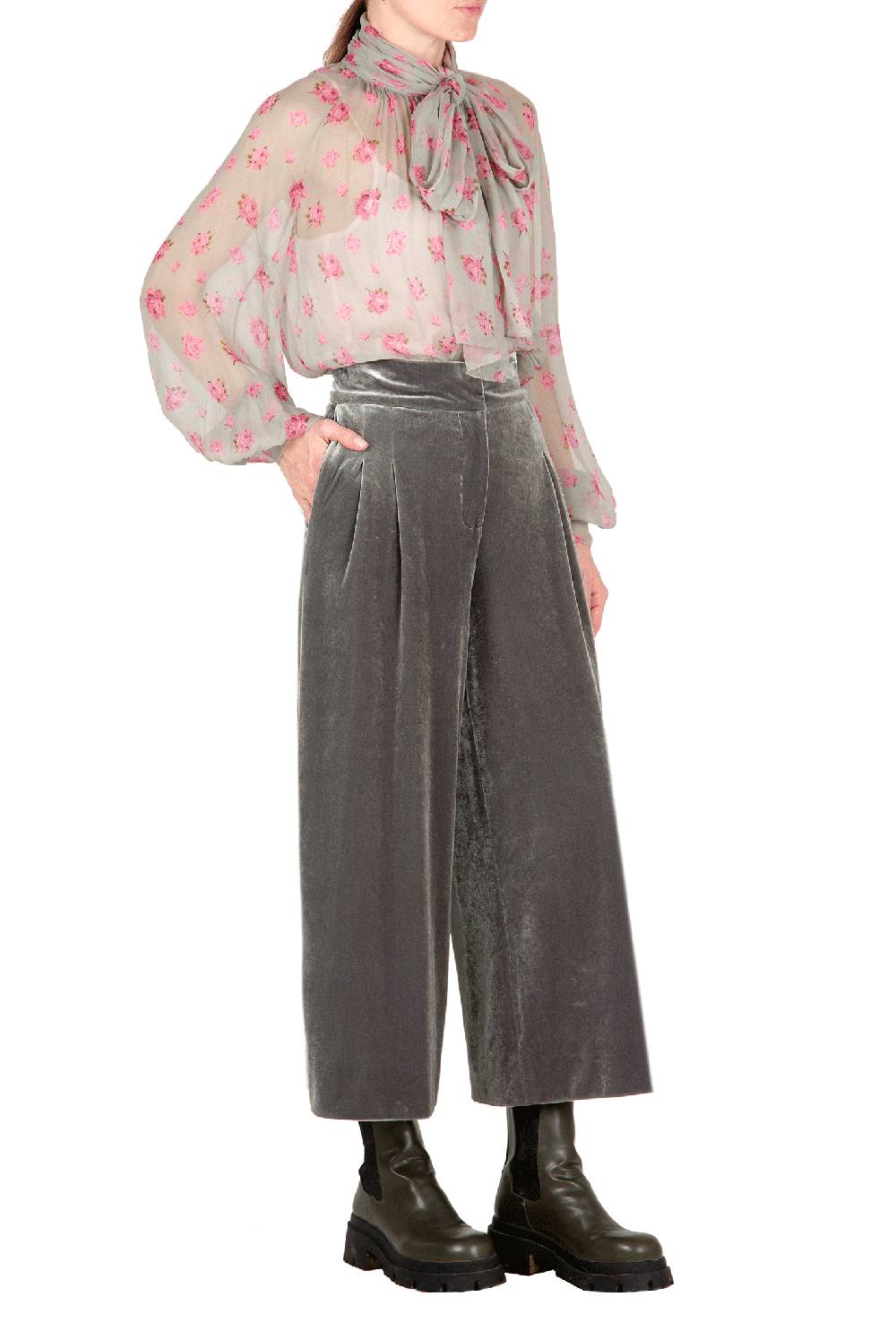 Luisa Beccaria Camicia A Fiori Con Fiocco