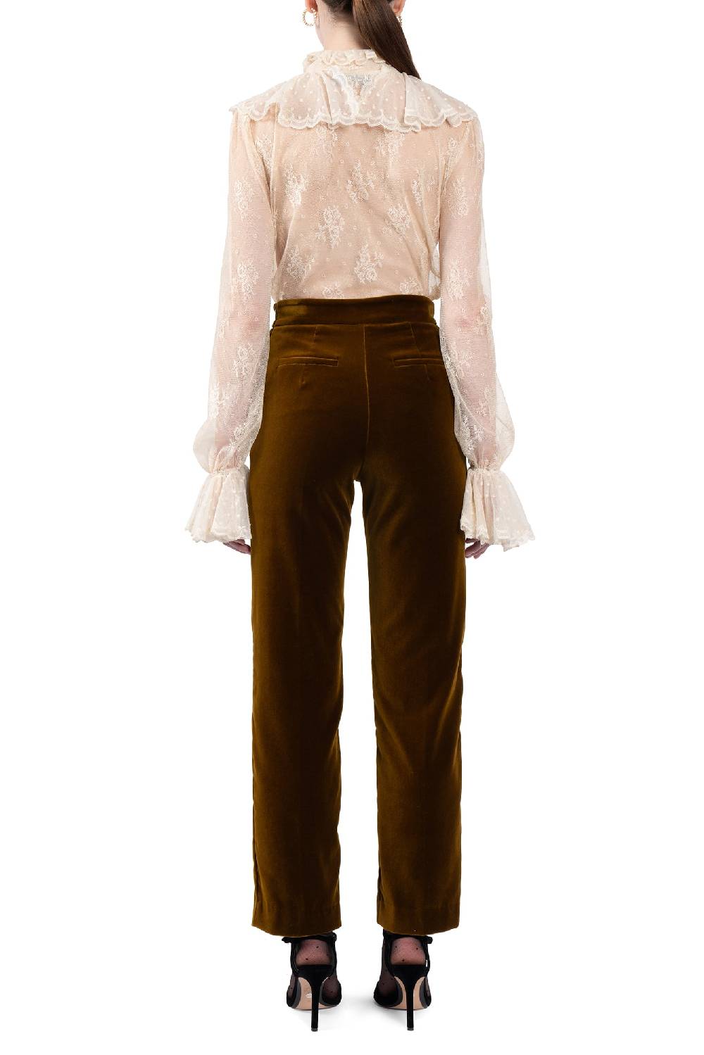 Luisa Beccaria Camicia Con Volant In Pizzo