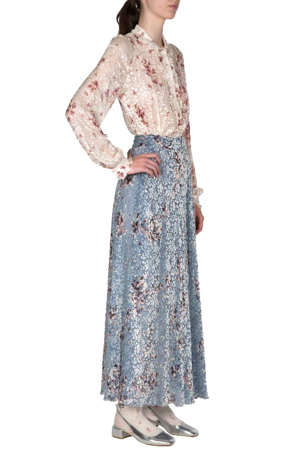 Luisa Beccaria Camicia Dèvorè Stampa Flower Storm