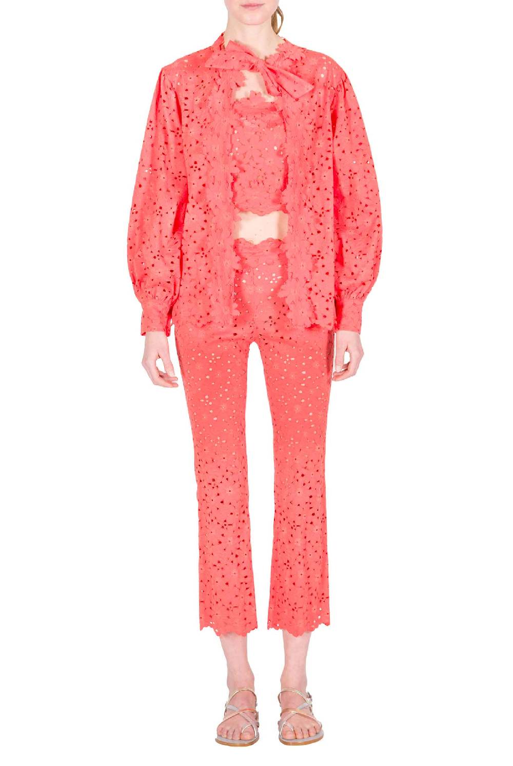 Luisa Beccaria Camicia In Pizzo Floreale