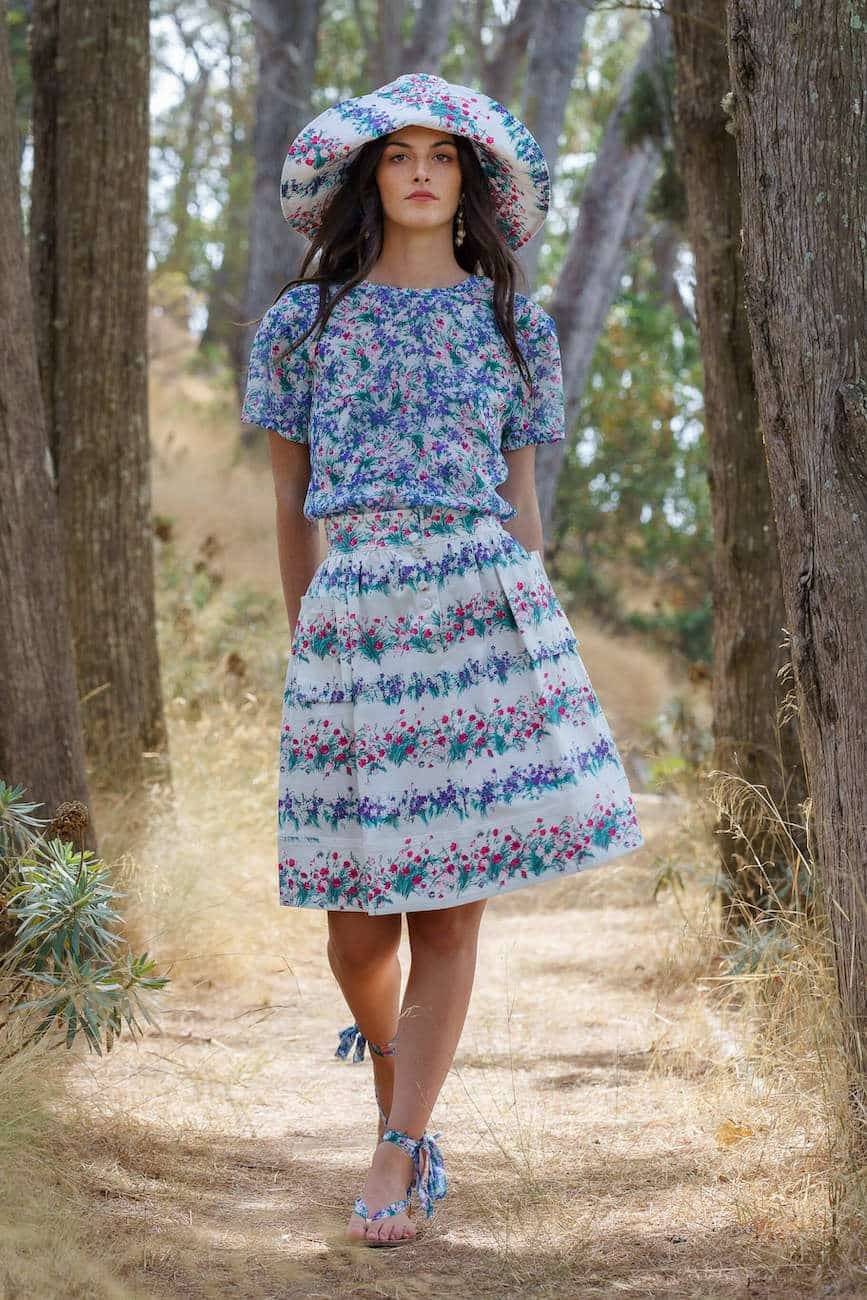 Luisa Beccaria Cappello In Cotone Floreale