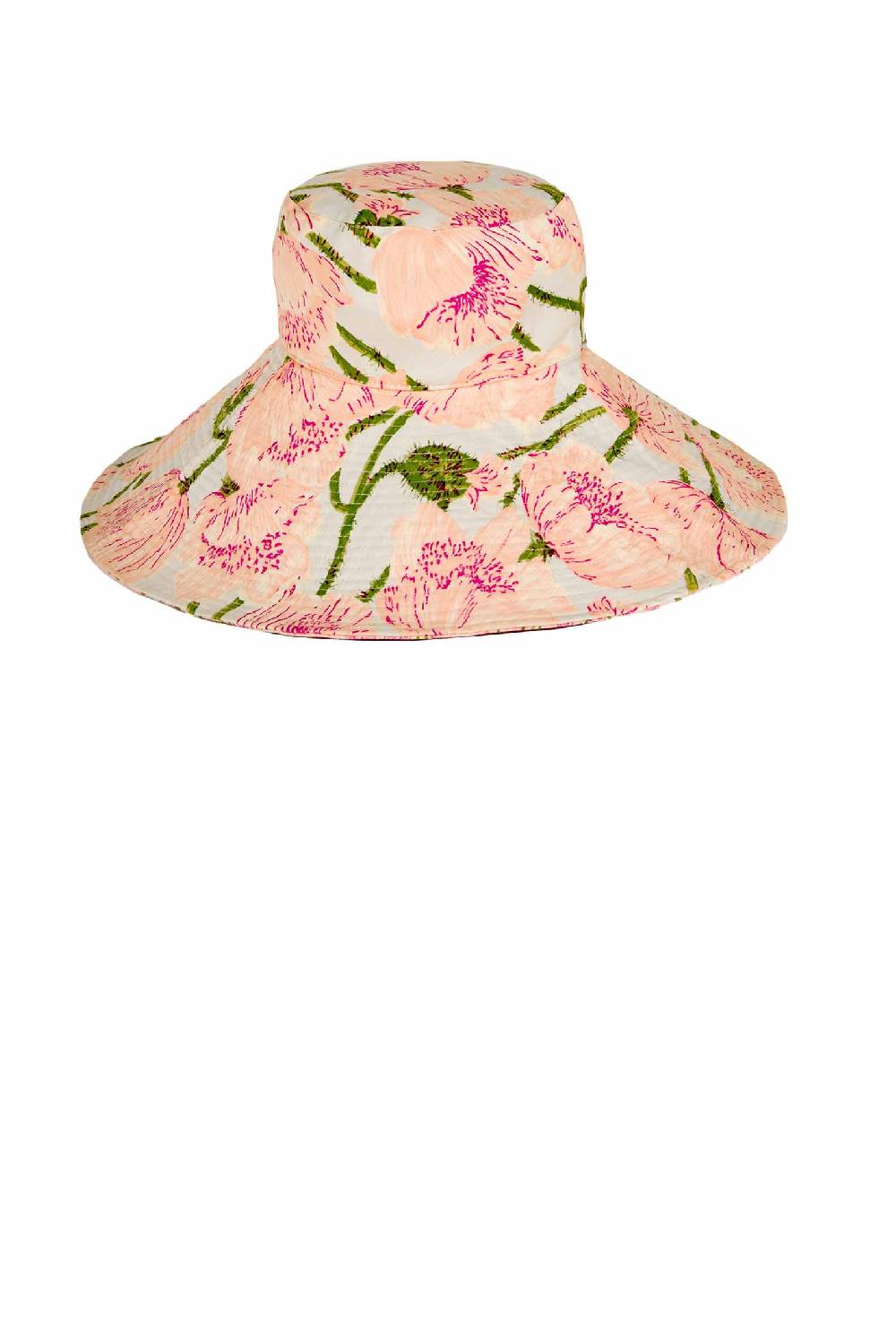 Luisa Beccaria Cappello In Cotone Macro Papaveri